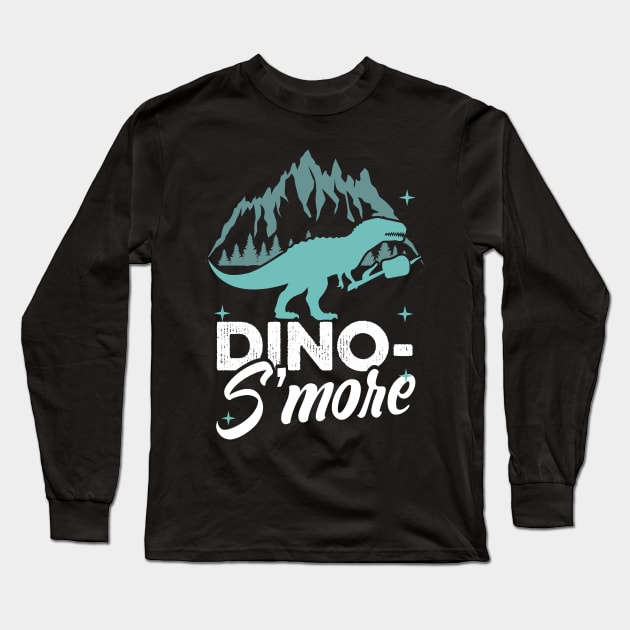 Dinosaur Design Dino-S'more Camping Gift Long Sleeve T-Shirt by InnerMagic